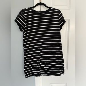 Lulu's Black and White Striped Mini Dress